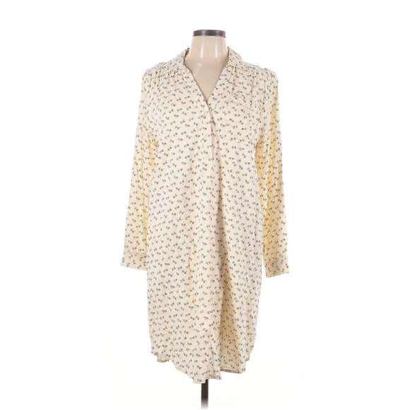 ANNA KAY Dresses & Skirts - Anna Kay Made in France Floral Shirt Dress M Cotton Cottagecore Duster Layering